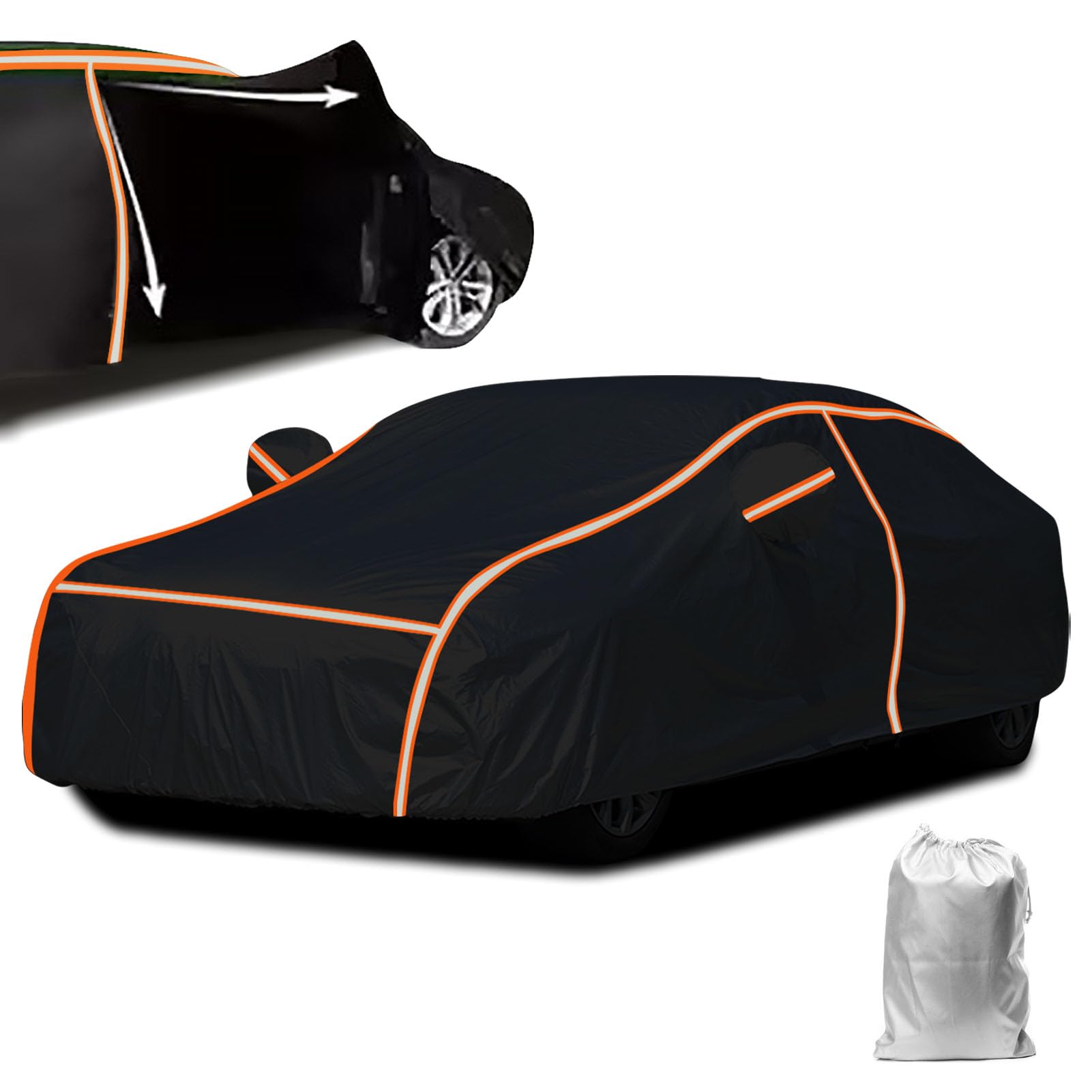 Wetterfeste Autoplane für Audi A8(1998-2022), Autoabdeckung Outdoor Wasserdicht Staubdicht Winddicht Schneedicht UV Schutz Mit Reflektierenden Streifen von SANPLEDVK