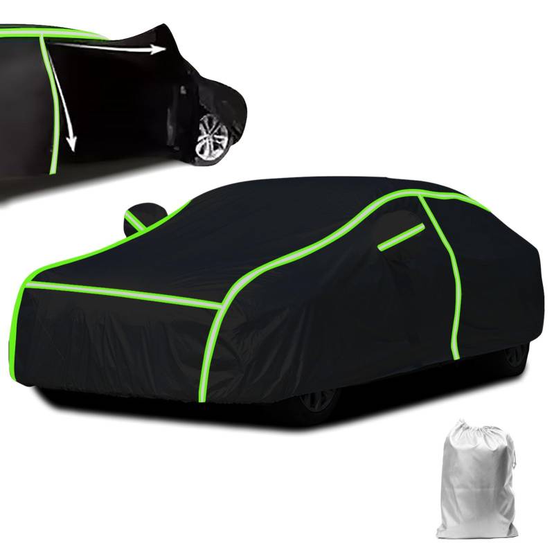 Wetterfeste Autoplane für Golf MK7(2012-2017), Autoabdeckung Outdoor Wasserdicht Staubdicht Winddicht Schneedicht UV Schutz Mit Reflektierenden Streifen von SANPLEDVK