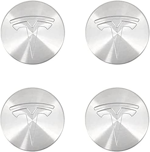 SANQIUTOU 4 Stück Nabendeckel Aufkleber für Tesla Model 3 X S 56MM,Nabenkappen Abzeichen Sticker Auto Radnabenkappen Aufkleber Felgen Aufkleber Dekorationsaufkleber,F von SANQIUTOU