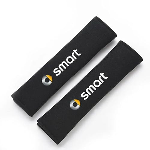 SANQIUTOU Auto Gurtpolster Polsterung für Sitzgurt Sicherheitsgurt Schulterpolster für SMART Fortwo Forfour 453 451 450 Kinder Erwachsene Auto Innenzubehör, 2 Stück,Black von SANQIUTOU