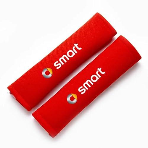 SANQIUTOU Auto Gurtpolster Polsterung für Sitzgurt Sicherheitsgurt Schulterpolster für SMART Fortwo Forfour 453 451 450 Kinder Erwachsene Auto Innenzubehör, 2 Stück,Red von SANQIUTOU
