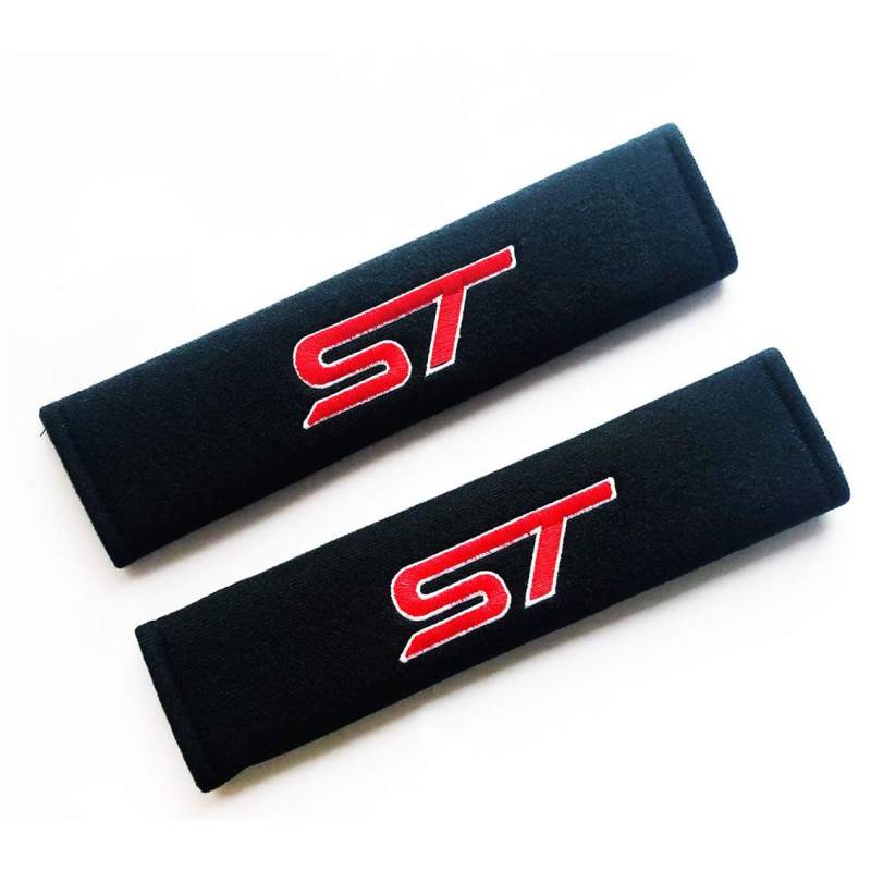 Auto Gurtpolster Polsterung für Sitzgurt Sicherheitsgurt Schulterpolster für ST Focus Fiesta Kuga ST1 ST2 Line Kinder Erwachsene Auto Innenzubehör, 2 Stück von SANQIUTOU