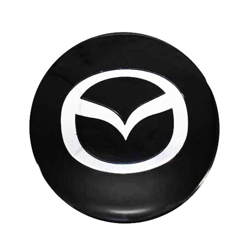 SANQIUTOU 4 Stück Nabendeckel Aufkleber für Mazda 56MM,Nabenkappen Abzeichen Sticker Auto Radnabenkappen Aufkleber Felgen Aufkleber Dekorationsaufkleber von SANQIUTOU