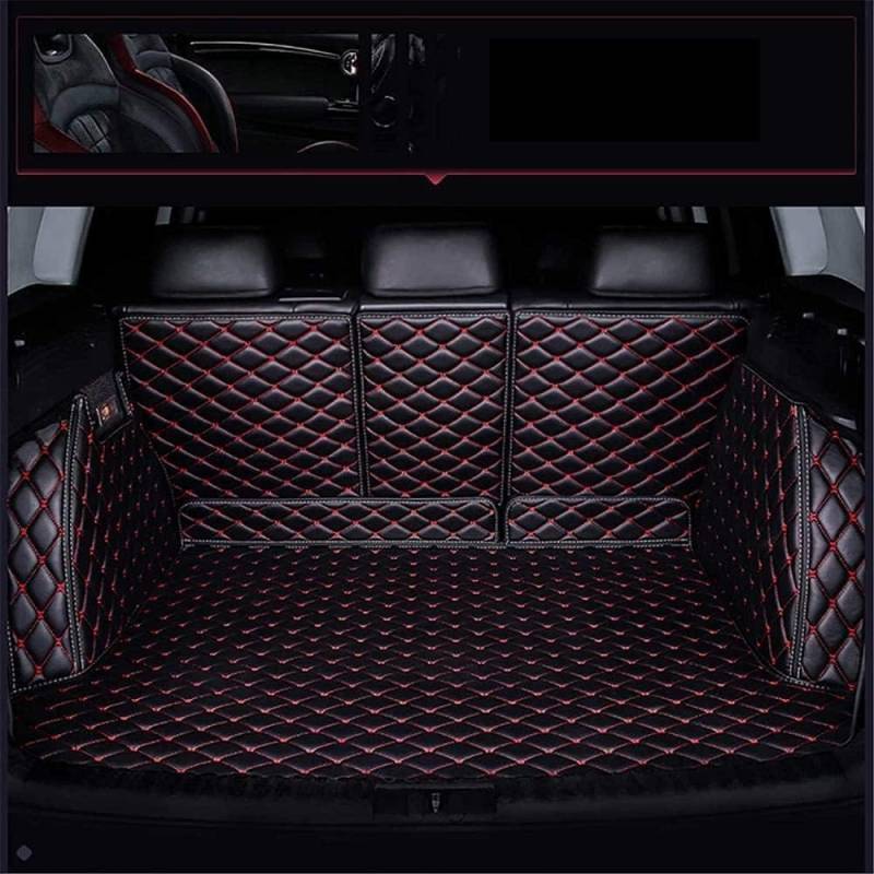 SANQIUTOU Auto Kofferraummatten für Ford Focus ST-Line MK4 2019-2021,Kofferraumschutz Kofferraumwanne Fahrzeugteppich Verschleißfest wasserdichte AutozubehöR,Full Cover-Black Red von SANQIUTOU