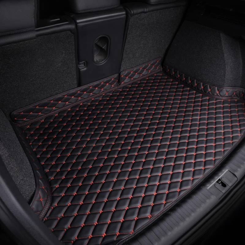 SANQIUTOU Auto Kofferraummatten für VW ID.7 2023-2024,Kofferraumschutz Kofferraumwanne Fahrzeugteppich Verschleißfest Wasserdichte AutozubehöR,Black Red-1pc von SANQIUTOU