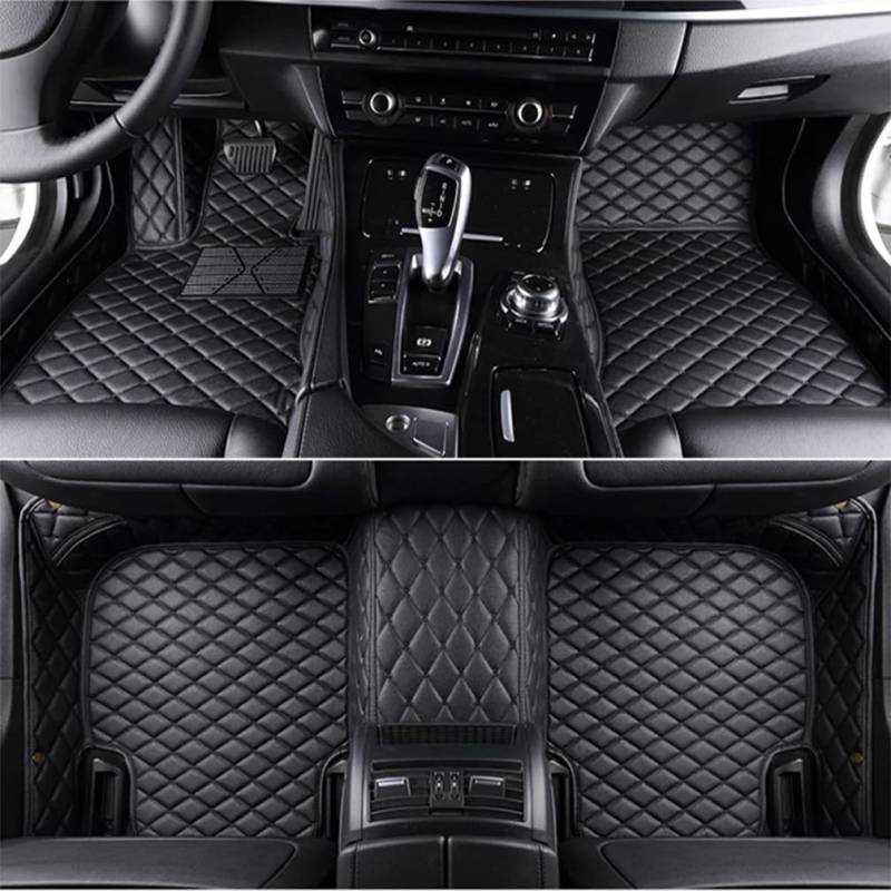Nach Maß Leder Fußmatten Auto für Mercedes Benz AMG GLC Coupé C253 GLC 43 63 63s Coupé 2017-2020,Fussmatten Auto wasserdichte rutschfeste Automatten Autoteppich Auto Deko,All Black von SANSHAOS