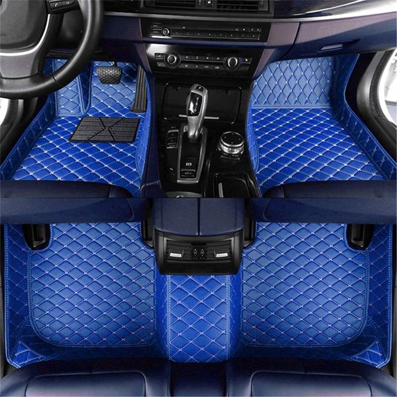 Nach Maß Leder Fußmatten Auto für Mercedes Benz CLA C117 180 200 220 260 4MATIC 2014-2018,Fussmatten Auto wasserdichte rutschfeste Automatten Autoteppich Auto Deko,Blue von SANSHAOS