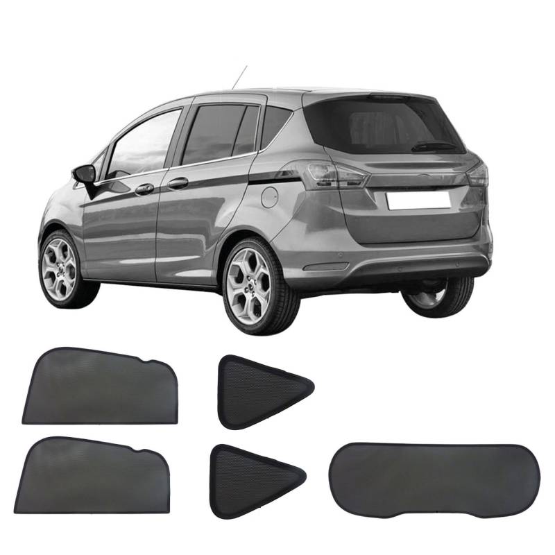 SANSHAOS Sonnenschutz Auto Fenster Sonnenblende für Ford B-Max 2012-2015 2016 2017, UV-Schutz Hitzereduktion Verdunkelung Vorhang Sichtschutz von SANSHAOS