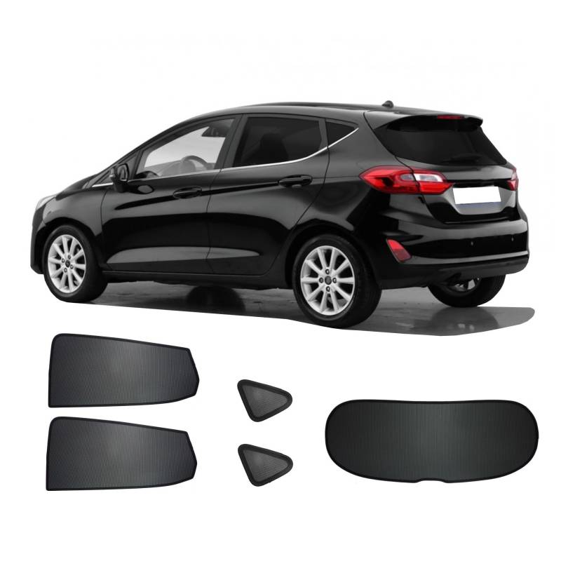SANSHAOS Sonnenschutz Auto Fenster Sonnenblende für Ford Fiesta VII 5-Türer 2017-, UV-Schutz Hitzereduktion Verdunkelung Vorhang Sichtschutz von SANSHAOS