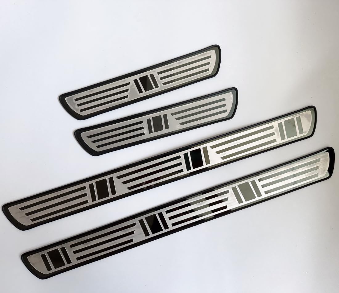 4Stück Auto Edelstahl Einstiegsleisten Schutz für VW T5 T6 T6.1 California Multivan Transporter T7 Multivan, Auto Außentürschwellenschutz Willkommenspedal Türschweller Schwelle Kratzschutz Aufkleber von SANSHAOWUDI