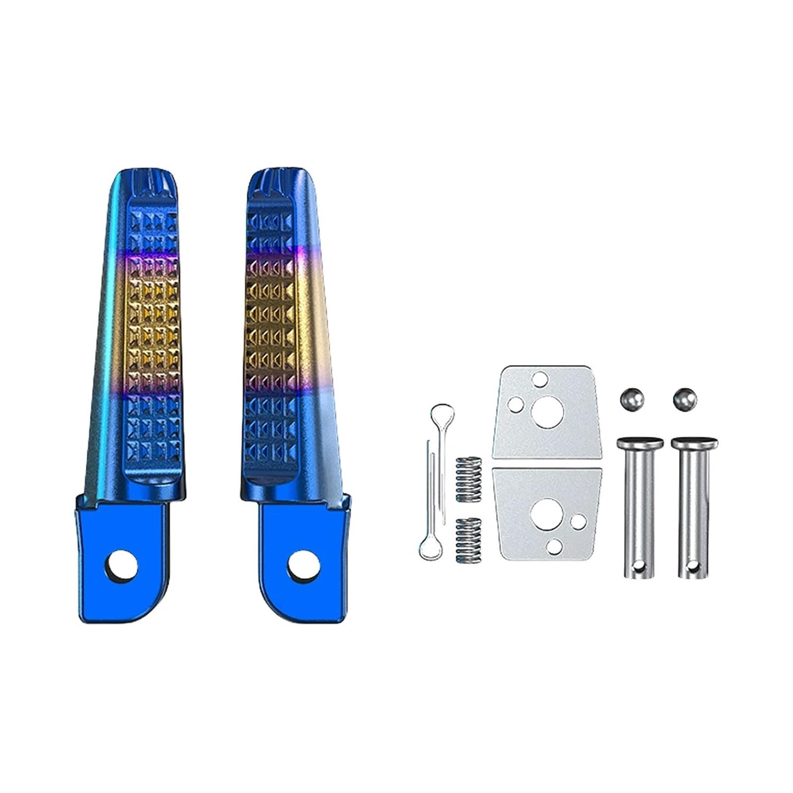 1 Paar Fußrasten Anti-Rutsch-Fußrasten Pegs Aluminiumlegierung Motorrad-Hinterfußrasten for 150 CB190R(Blue Gold) von SAPIIKEF