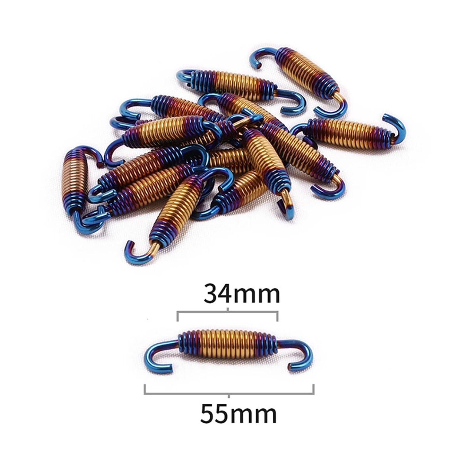 2 stücke Motorrad Auspuff Feder Edelstahl Universal Auspuff Vorne Mitte Link Rohr Drehbare Metall Federn Kit Set(2pcs 55mm) von SAPIIKEF