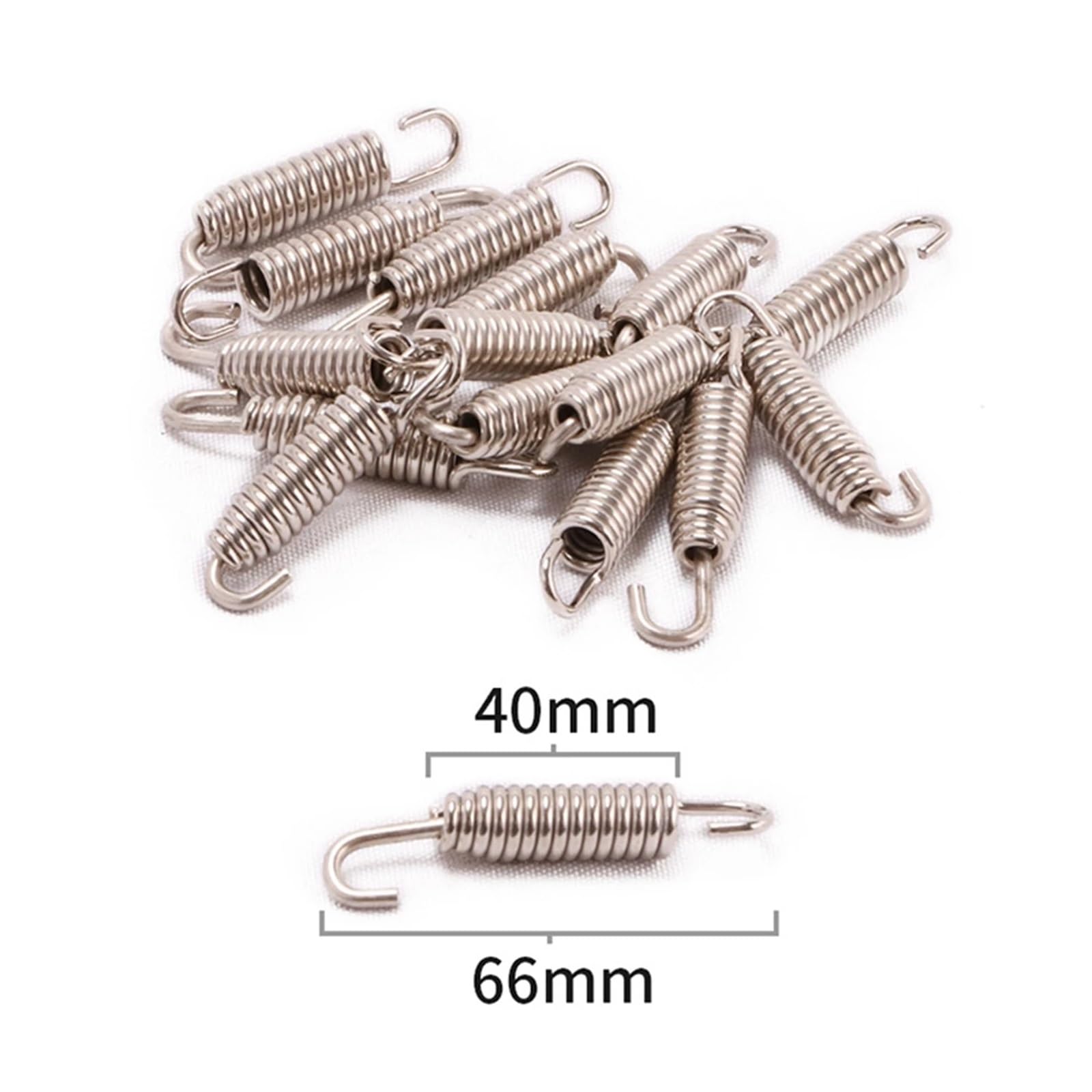 2 stücke Motorrad Auspuff Feder Edelstahl Universal Auspuff Vorne Mitte Link Rohr Drehbare Metall Federn Kit Set(2pcs 66mm) von SAPIIKEF