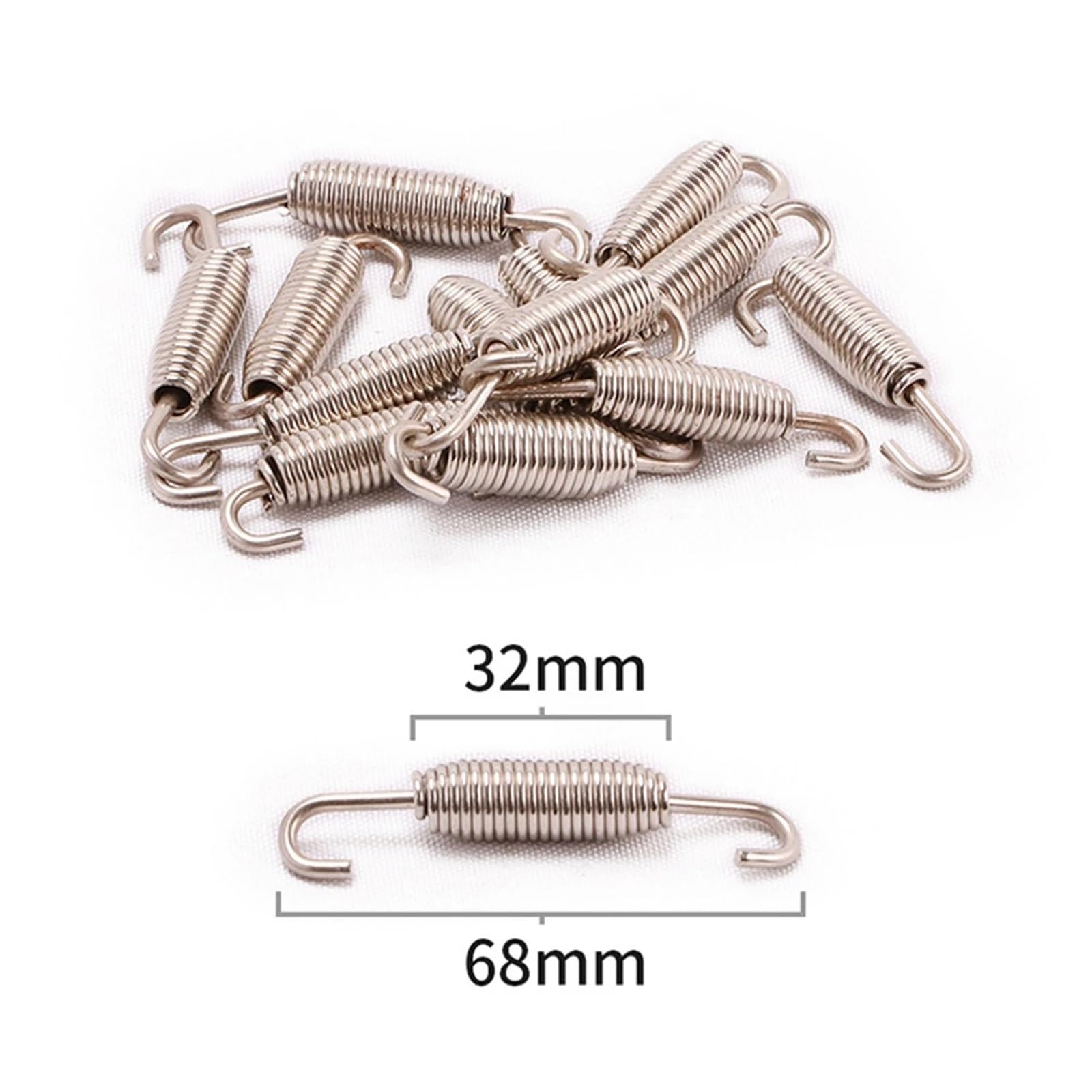 2 stücke Motorrad Auspuff Feder Edelstahl Universal Auspuff Vorne Mitte Link Rohr Drehbare Metall Federn Kit Set(2pcs 68mm) von SAPIIKEF