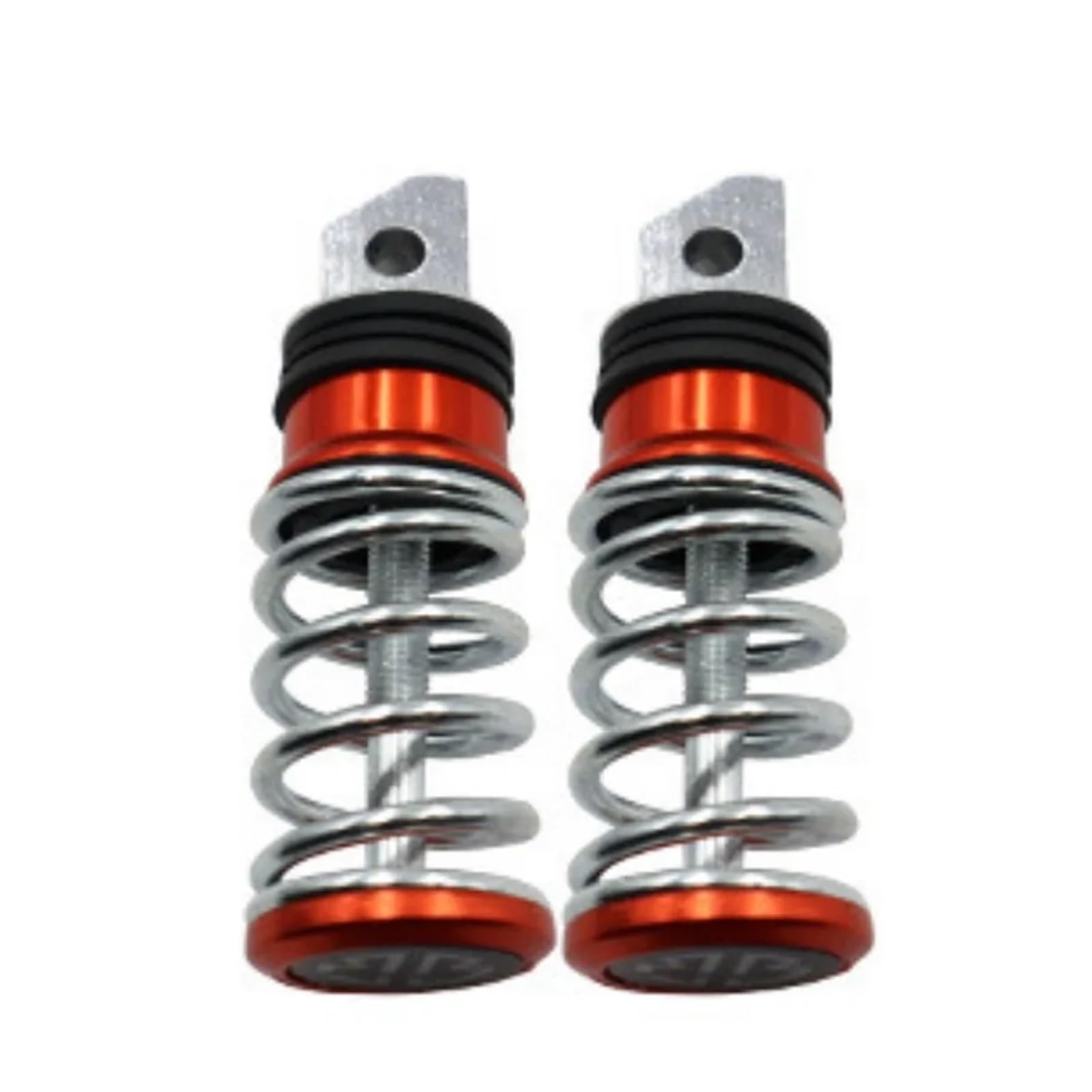 8MM Loch Motorrad Hinten Passagier Fußrasten Pedale Aluminium Hinten Frühling Fußstütze Pegs Pedal 113x31mm Moto Zubehör(Orange) von SAPIIKEF
