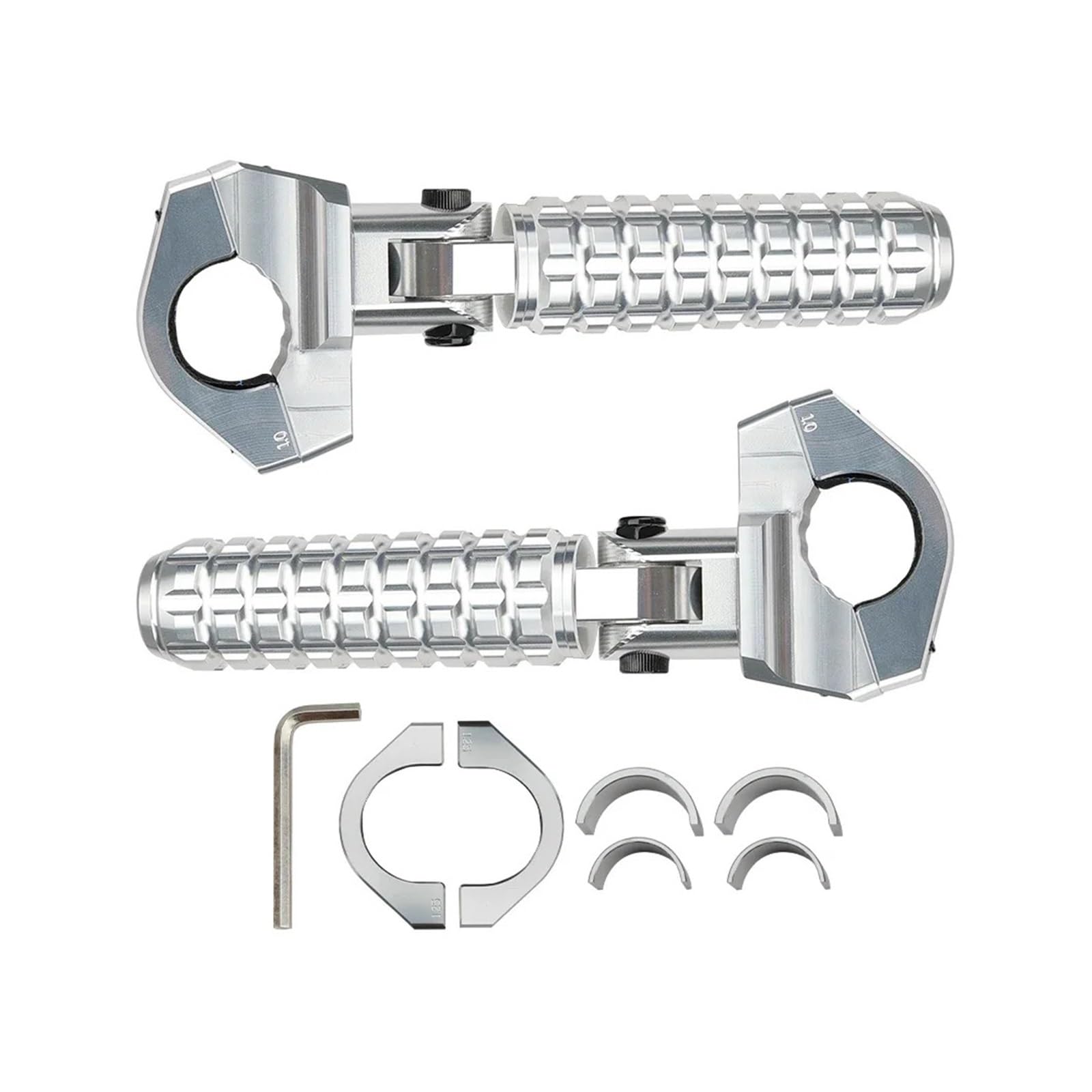 For R1200GS R1250GS R1300GS Universal Fußstütze F900 F850 F750 G310 GS R S1000 M1000RR Faltbare Fußrasten Pedale Moto Teile(Silver) von SAPIIKEF