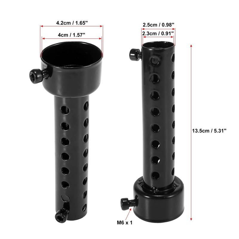 Motoforti 35mm 42mm 45mm 48mm 60mm OD Motorrad Auspuff Schalldämpfer Rohr Schalldämpfer Schalldämpfer Universal Edelstahl(Dark Grey) von SAPIIKEF