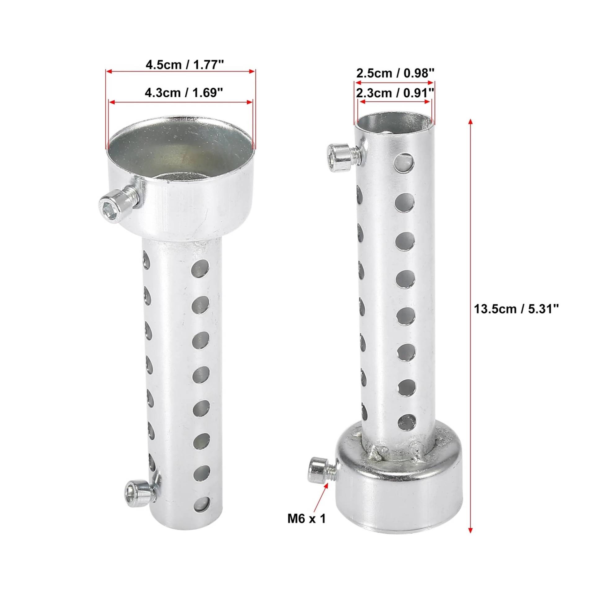 Motoforti 35mm 42mm 45mm 48mm 60mm OD Motorrad Auspuff Schalldämpfer Rohr Schalldämpfer Schalldämpfer Universal Edelstahl(Silver) von SAPIIKEF