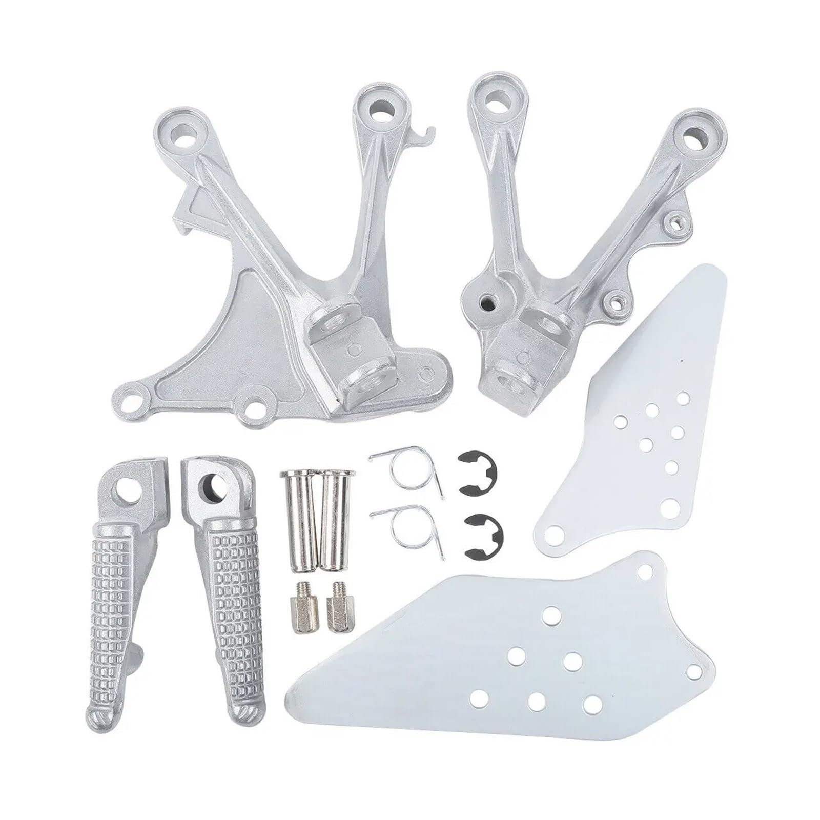 Motorrad Vorder Fahrer Fußrasten Fußrasten Halterung Set for ZX636 2005-2006 ZX6R 2005-2008(Silver) von SAPIIKEF