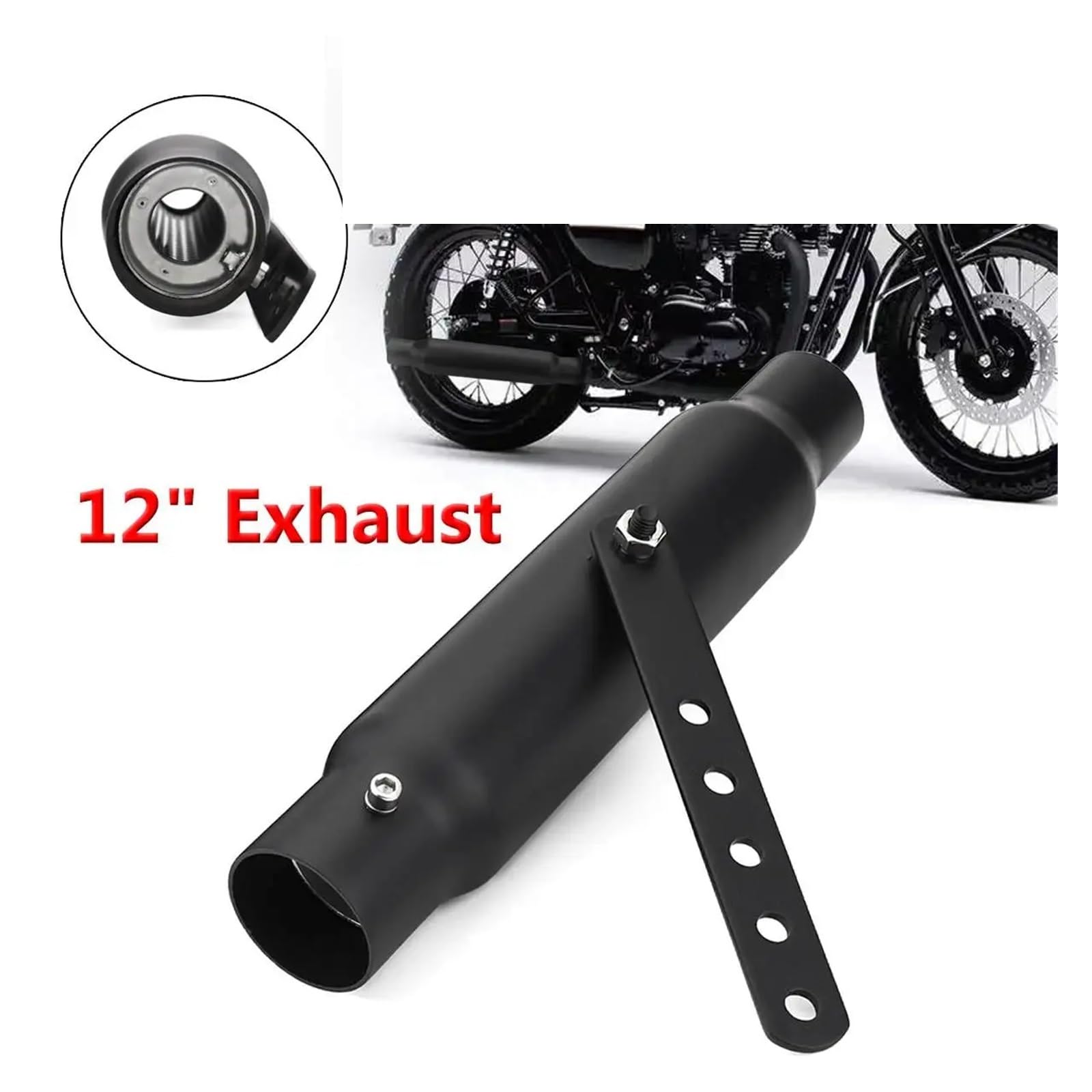 Motorrad Auspuff Schalldämpfer Retro Vintage Klassische Galvanik Escap Moto for Cafe Racer Bobber Chopper Custom(Type A1) von SAPIIKEF