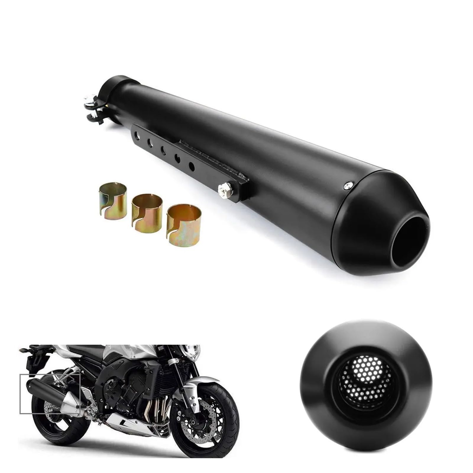 Motorrad Auspuff Schalldämpfer Retro Vintage Klassische Galvanik Escap Moto for Cafe Racer Bobber Chopper Custom(Type D1) von SAPIIKEF