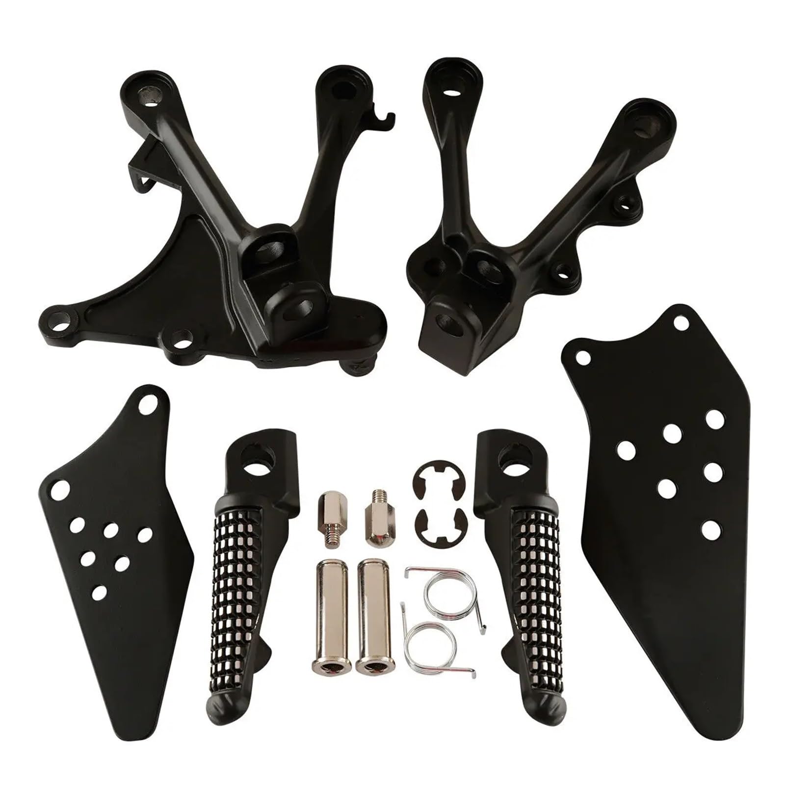 SAPIIKEF Motorcycle Front Rider Foot Pegs Footrests Bracket Set for ZX636 2005-2006 ZX6R 2005-2008(Sand Black) von SAPIIKEF