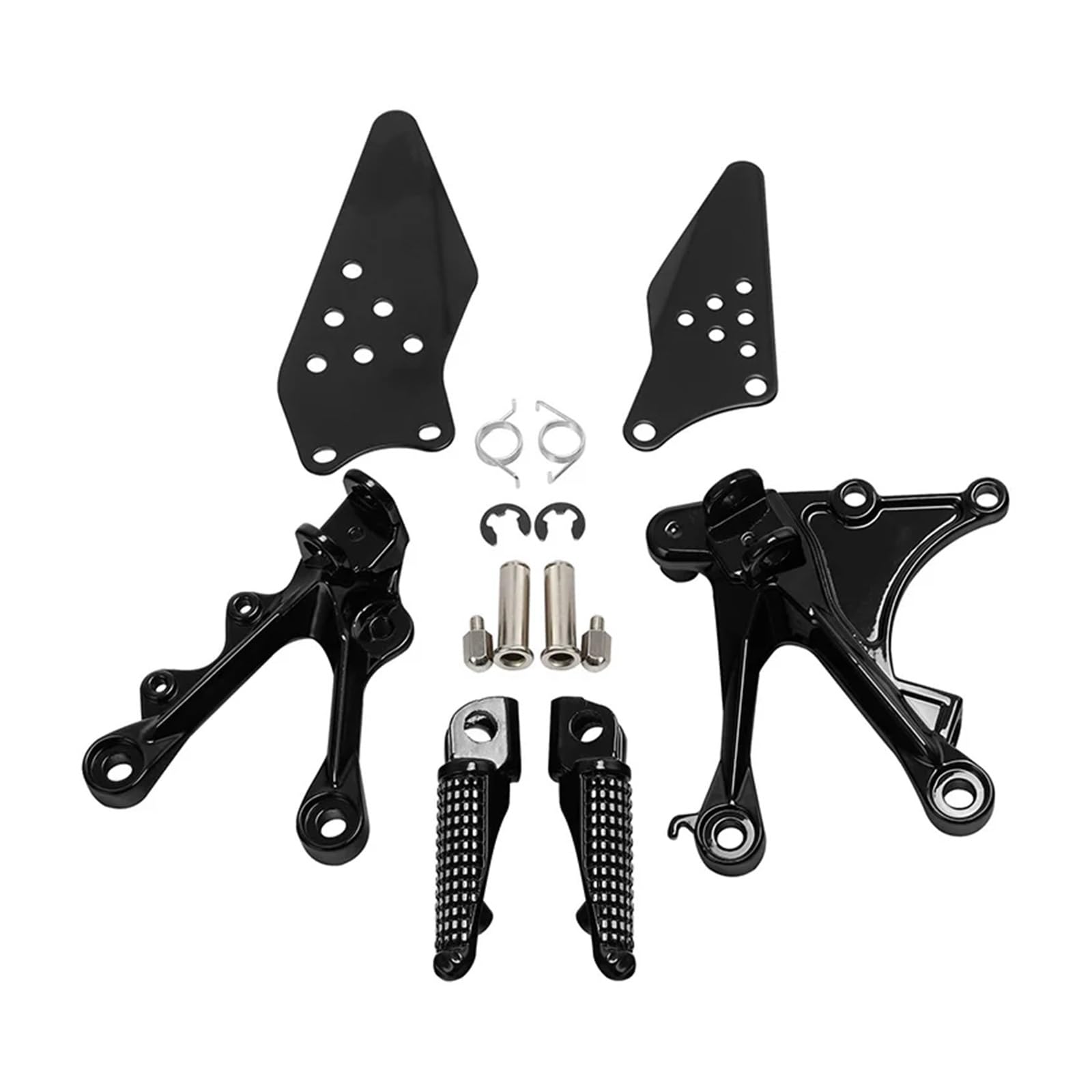 SAPIIKEF Motorcycle Front Rider Foot Pegs Footrests Bracket Set for ZX636 2005-2006 ZX6R 2005-2008(Vivid Black) von SAPIIKEF