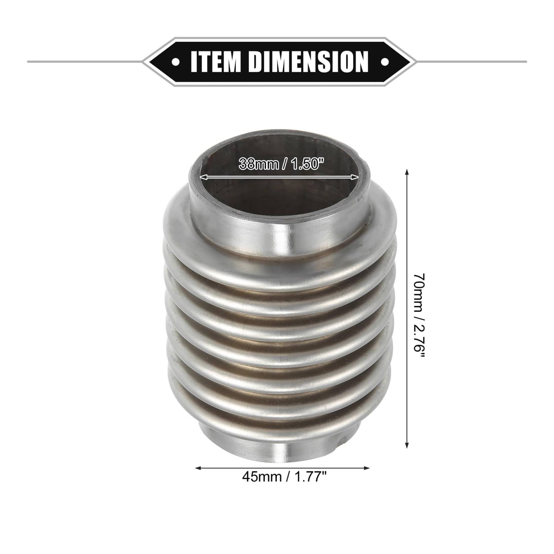 UXCELL 38mm/45mm/50mm/60mm Auto Auspuff Flexible Rohr Auspuff Flex Stecker Rohre Faltenbalg universal Durable Edelstahl(38x45x70mm) von SAPIIKEF