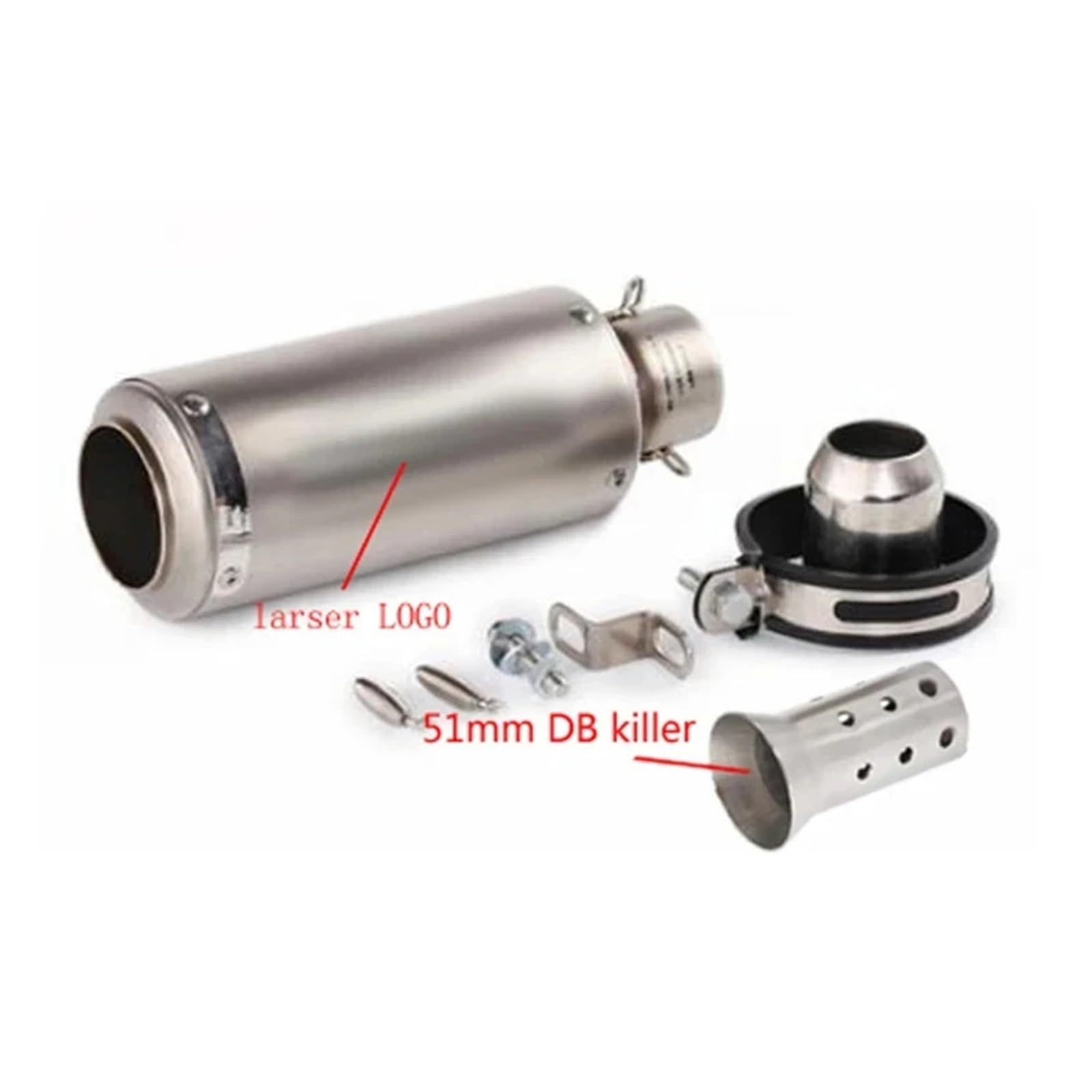Universal 51mm/60mm Motorradauspuff mit DB-Killer Motorrad-Auspuffrohr Schalldämpfer Kohlefaser GP-Projekt Auspuffrohr(A1 with laser 51mm) von SAPIIKEF