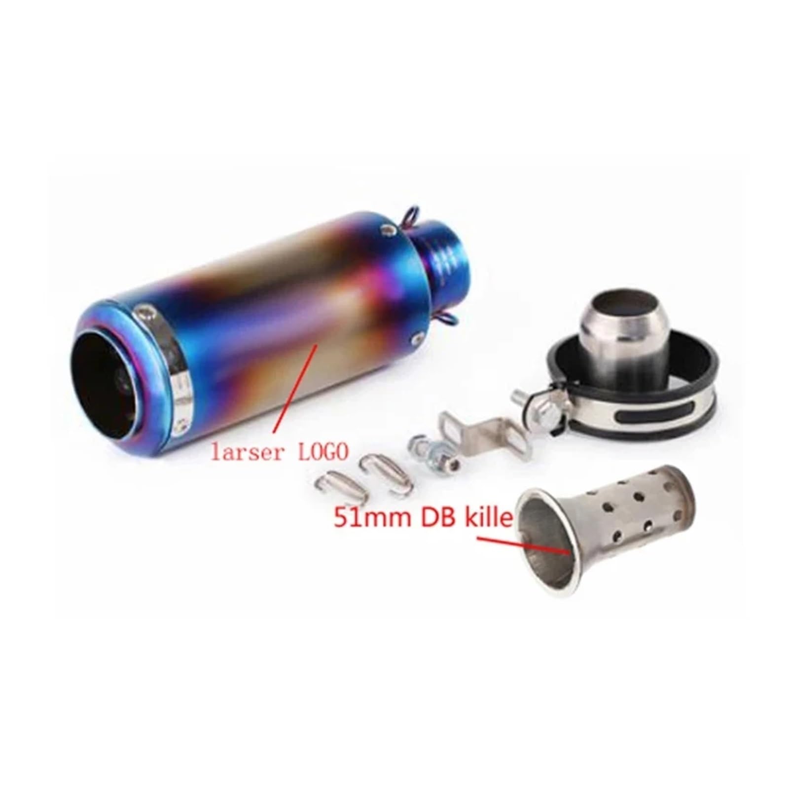 Universal 51mm/60mm Motorradauspuff mit DB-Killer Motorrad-Auspuffrohr Schalldämpfer Kohlefaser GP-Projekt Auspuffrohr(A5 with laser 51mm) von SAPIIKEF
