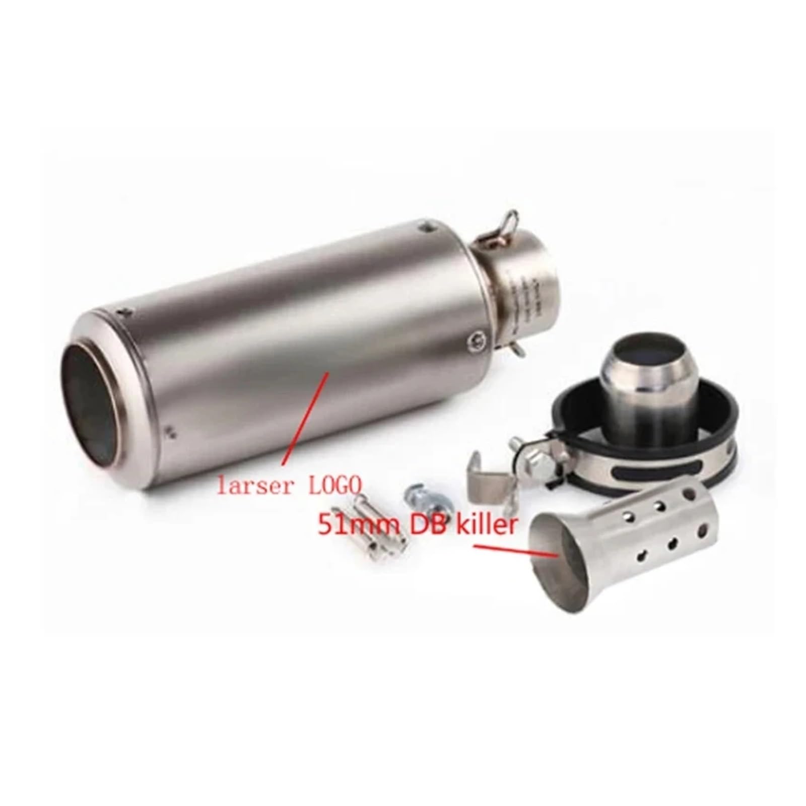 Universal 51mm/60mm Motorradauspuff mit DB-Killer Motorrad-Auspuffrohr Schalldämpfer Kohlefaser GP-Projekt Auspuffrohr(B1 with laser 51mm) von SAPIIKEF