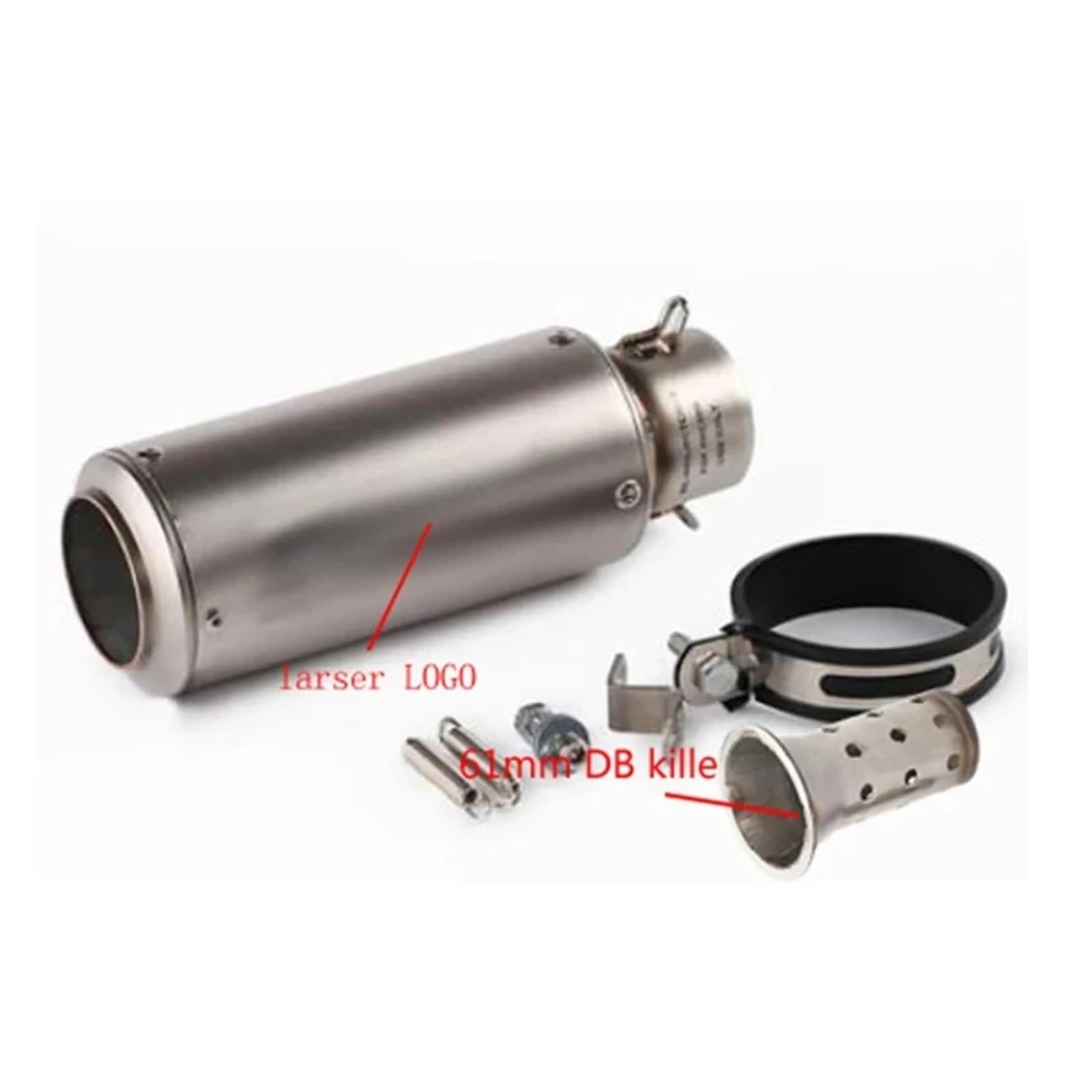 Universal 51mm/60mm Motorradauspuff mit DB-Killer Motorrad-Auspuffrohr Schalldämpfer Kohlefaser GP-Projekt Auspuffrohr(B2 with laser 61mm) von SAPIIKEF