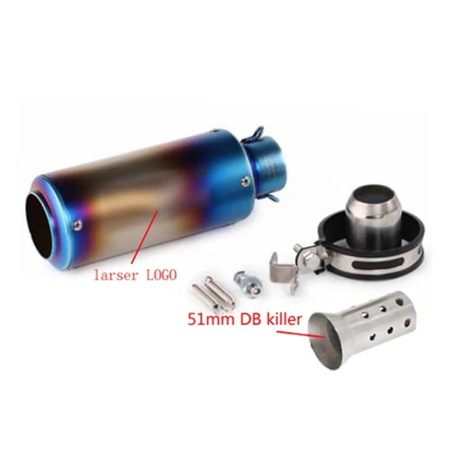 Universal 51mm/60mm Motorradauspuff mit DB-Killer Motorrad-Auspuffrohr Schalldämpfer Kohlefaser GP-Projekt Auspuffrohr(B5 with laser 51mm) von SAPIIKEF