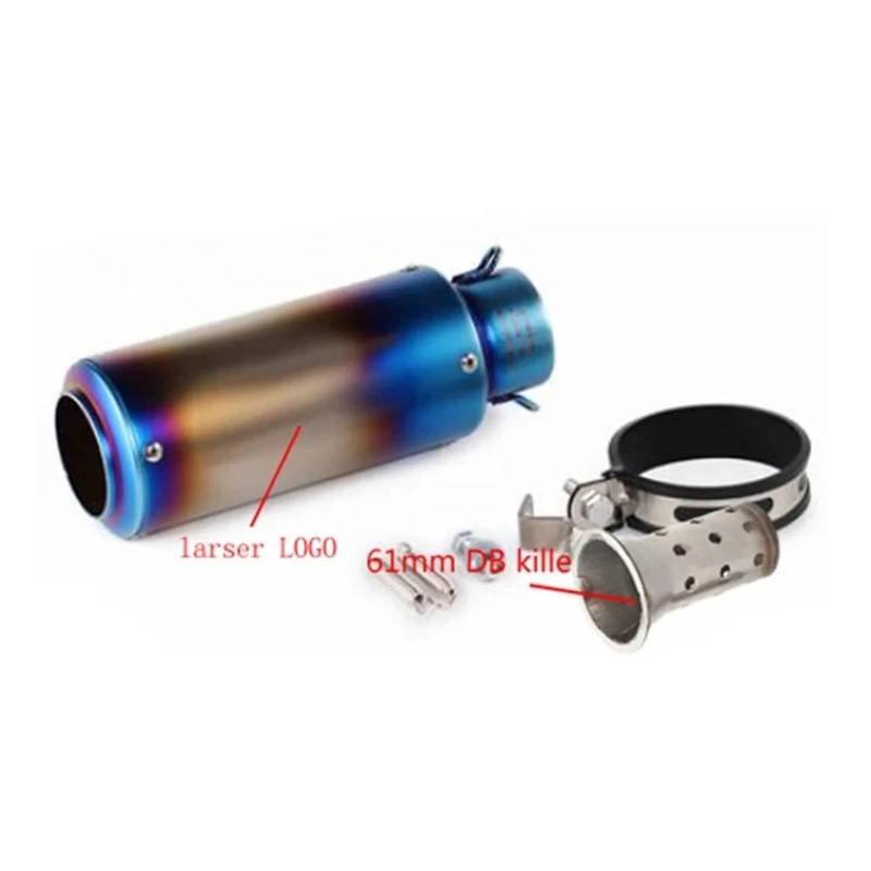 Universal 51mm/60mm Motorradauspuff mit DB-Killer Motorrad-Auspuffrohr Schalldämpfer Kohlefaser GP-Projekt Auspuffrohr(B6 with laser 61mm) von SAPIIKEF