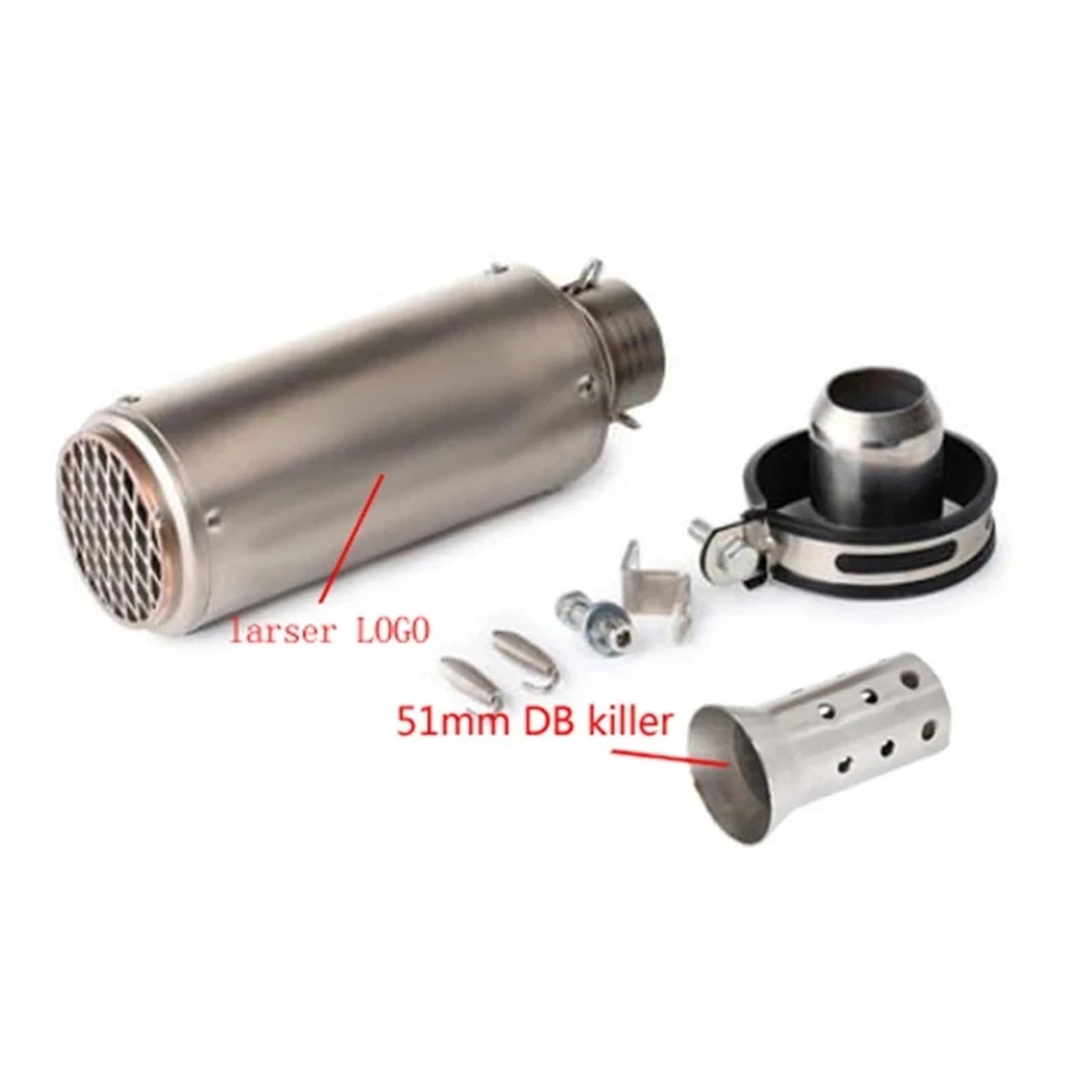 Universal 51mm/60mm Motorradauspuff mit DB-Killer Motorrad-Auspuffrohr Schalldämpfer Kohlefaser GP-Projekt Auspuffrohr(C1 with laser 51mm) von SAPIIKEF