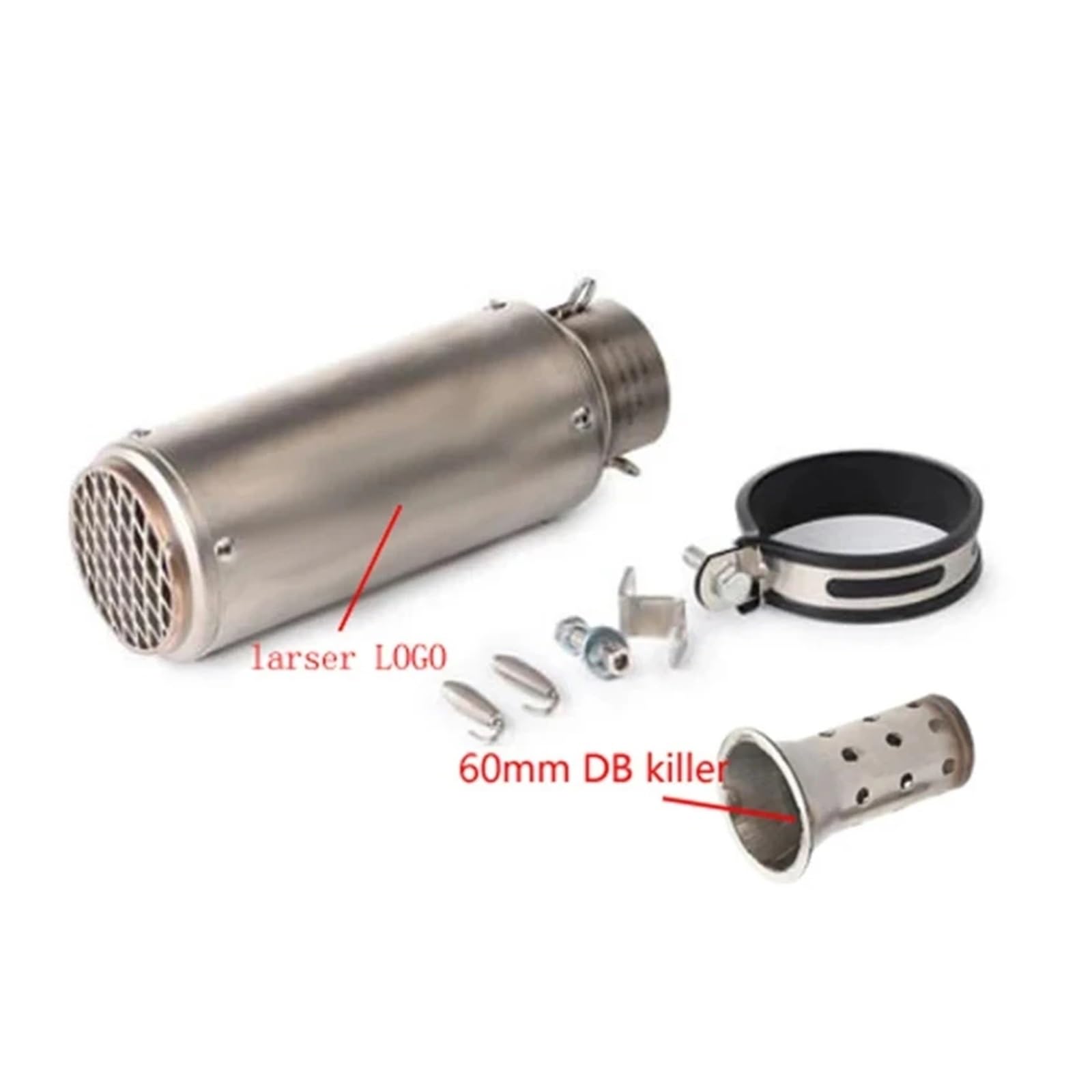 Universal 51mm/60mm Motorradauspuff mit DB-Killer Motorrad-Auspuffrohr Schalldämpfer Kohlefaser GP-Projekt Auspuffrohr(C2 with laser 61mm) von SAPIIKEF