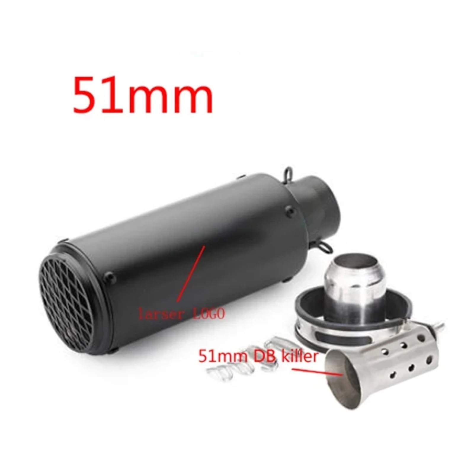 Universal 51mm/60mm Motorradauspuff mit DB-Killer Motorrad-Auspuffrohr Schalldämpfer Kohlefaser GP-Projekt Auspuffrohr(C3 with laser 51mm) von SAPIIKEF