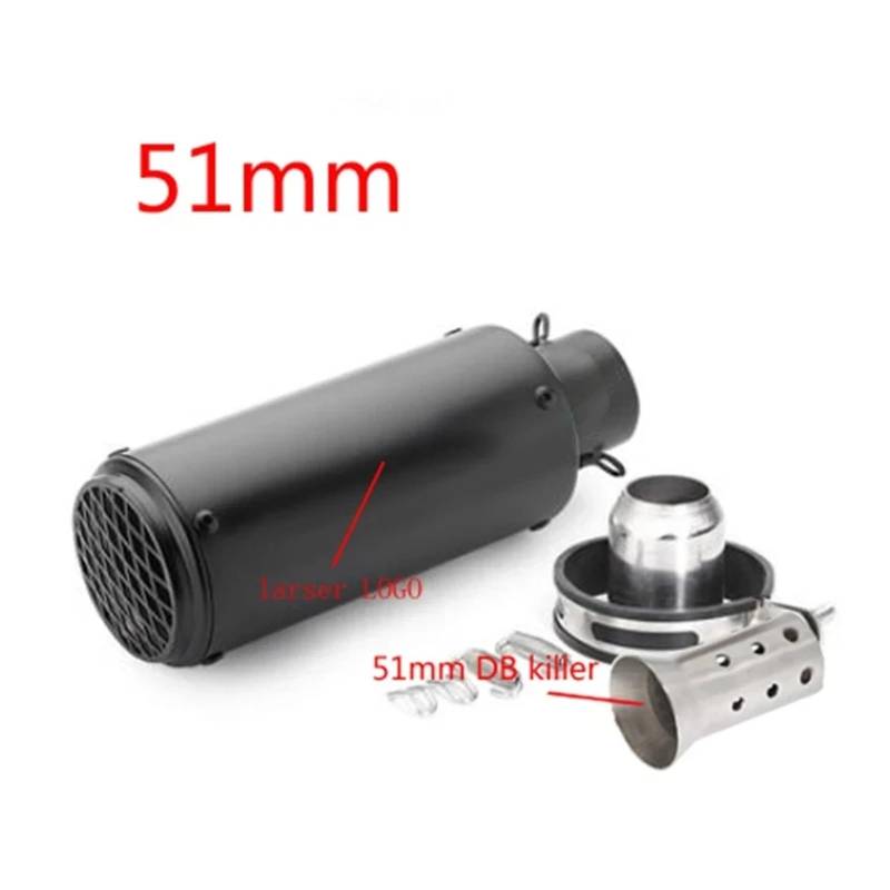 Universal 51mm/60mm Motorradauspuff mit DB-Killer Motorrad-Auspuffrohr Schalldämpfer Kohlefaser GP-Projekt Auspuffrohr(C3 with laser 51mm) von SAPIIKEF