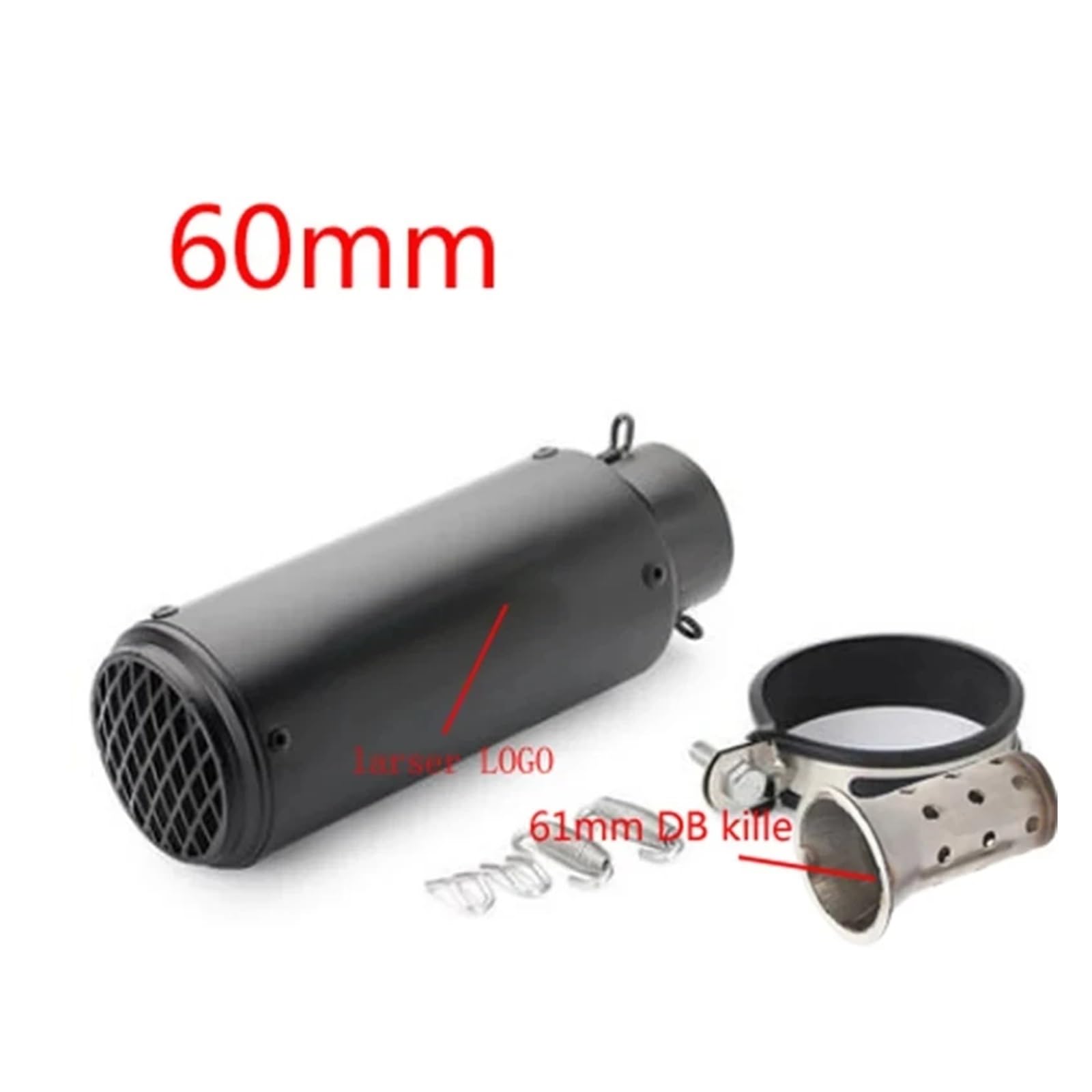 Universal 51mm/60mm Motorradauspuff mit DB-Killer Motorrad-Auspuffrohr Schalldämpfer Kohlefaser GP-Projekt Auspuffrohr(C4 with laser 61mm) von SAPIIKEF