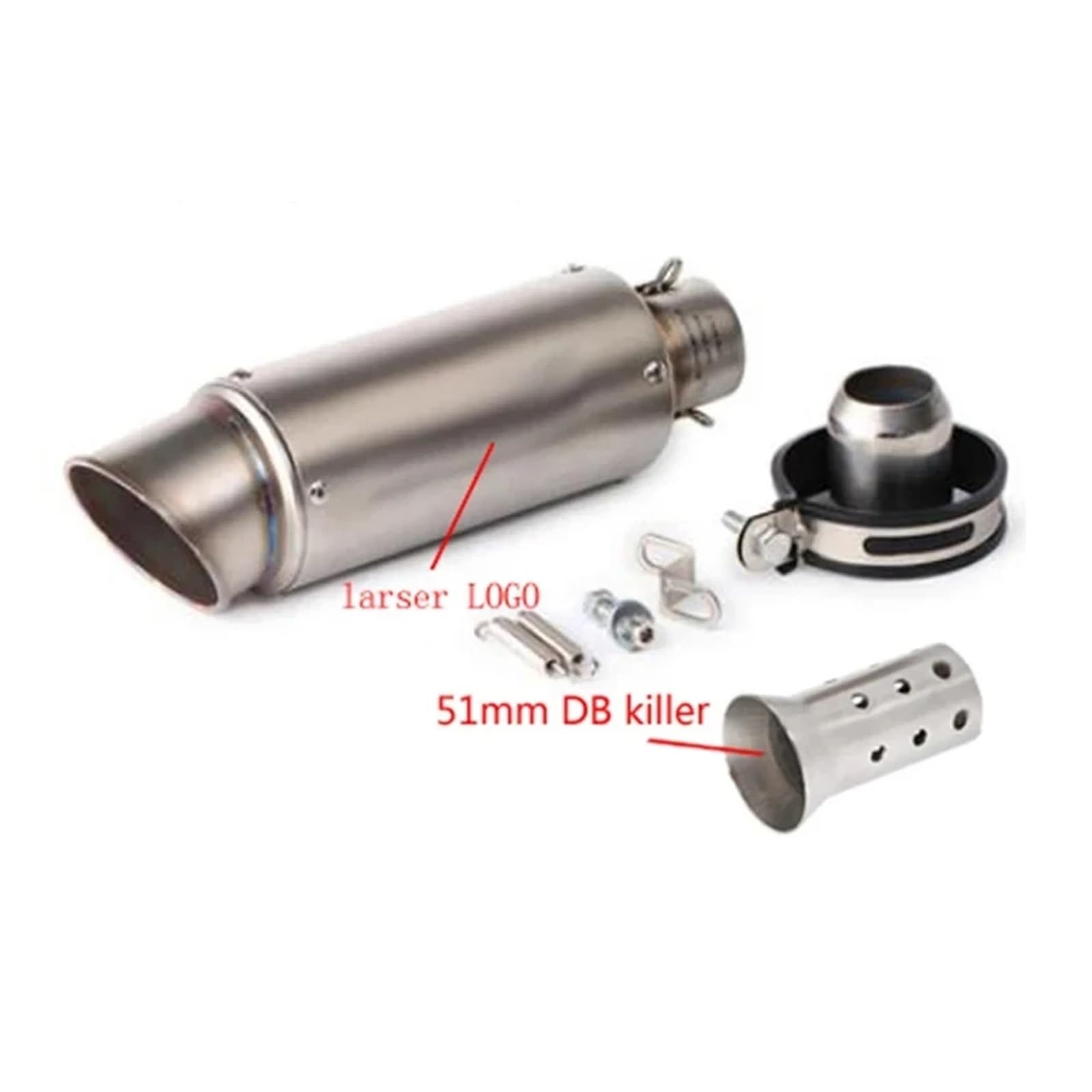 Universal 51mm/60mm Motorradauspuff mit DB-Killer Motorrad-Auspuffrohr Schalldämpfer Kohlefaser GP-Projekt Auspuffrohr(D1 with laser 51mm) von SAPIIKEF