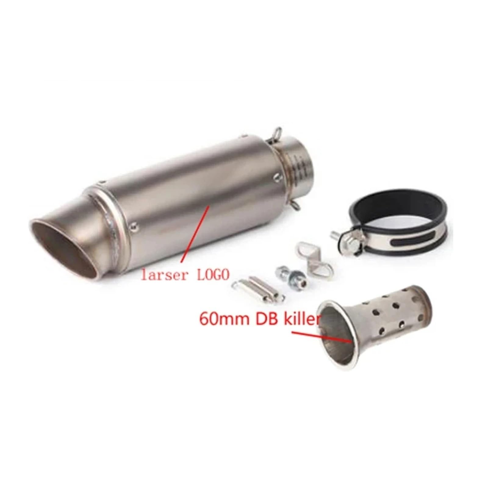 Universal 51mm/60mm Motorradauspuff mit DB-Killer Motorrad-Auspuffrohr Schalldämpfer Kohlefaser GP-Projekt Auspuffrohr(D2 with laser 61mm) von SAPIIKEF