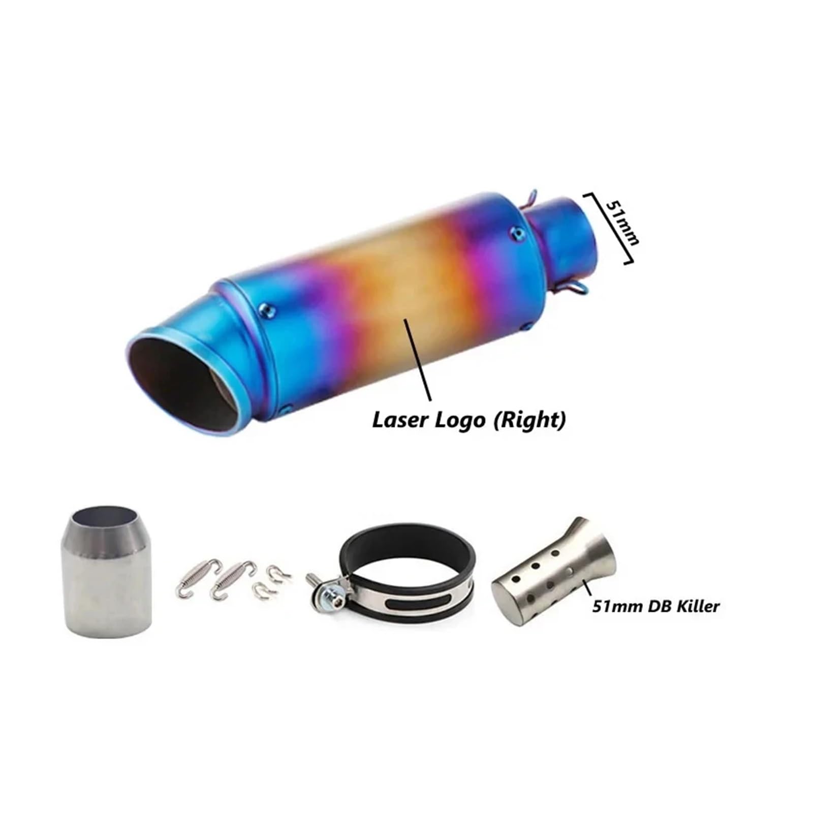 Universal 51mm/60mm Motorradauspuff mit DB-Killer Motorrad-Auspuffrohr Schalldämpfer Kohlefaser GP-Projekt Auspuffrohr(D5 with laser 51mm) von SAPIIKEF