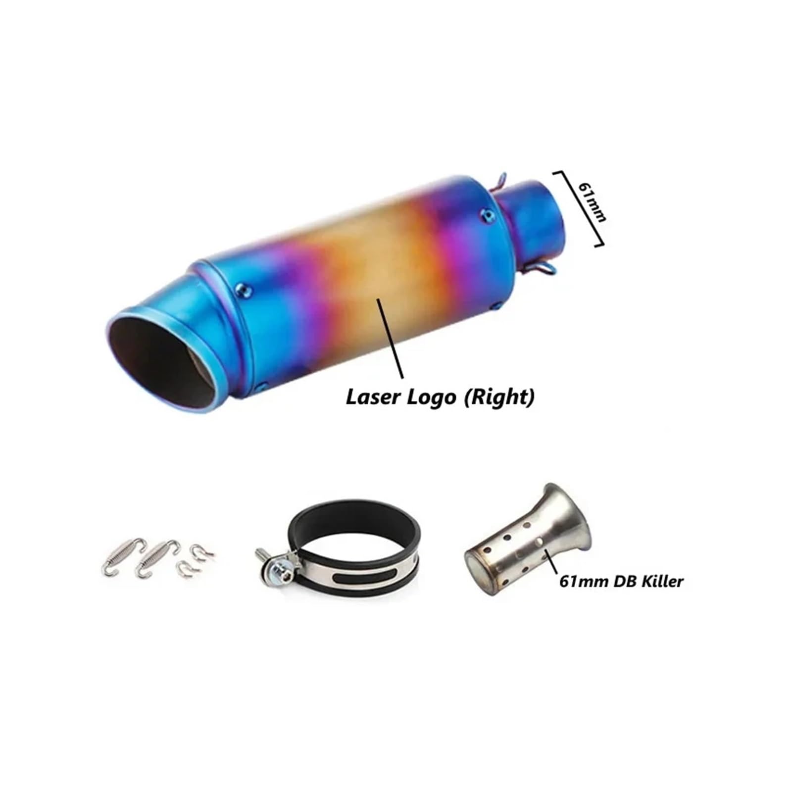 Universal 51mm/60mm Motorradauspuff mit DB-Killer Motorrad-Auspuffrohr Schalldämpfer Kohlefaser GP-Projekt Auspuffrohr(D6 with laser 61mm) von SAPIIKEF