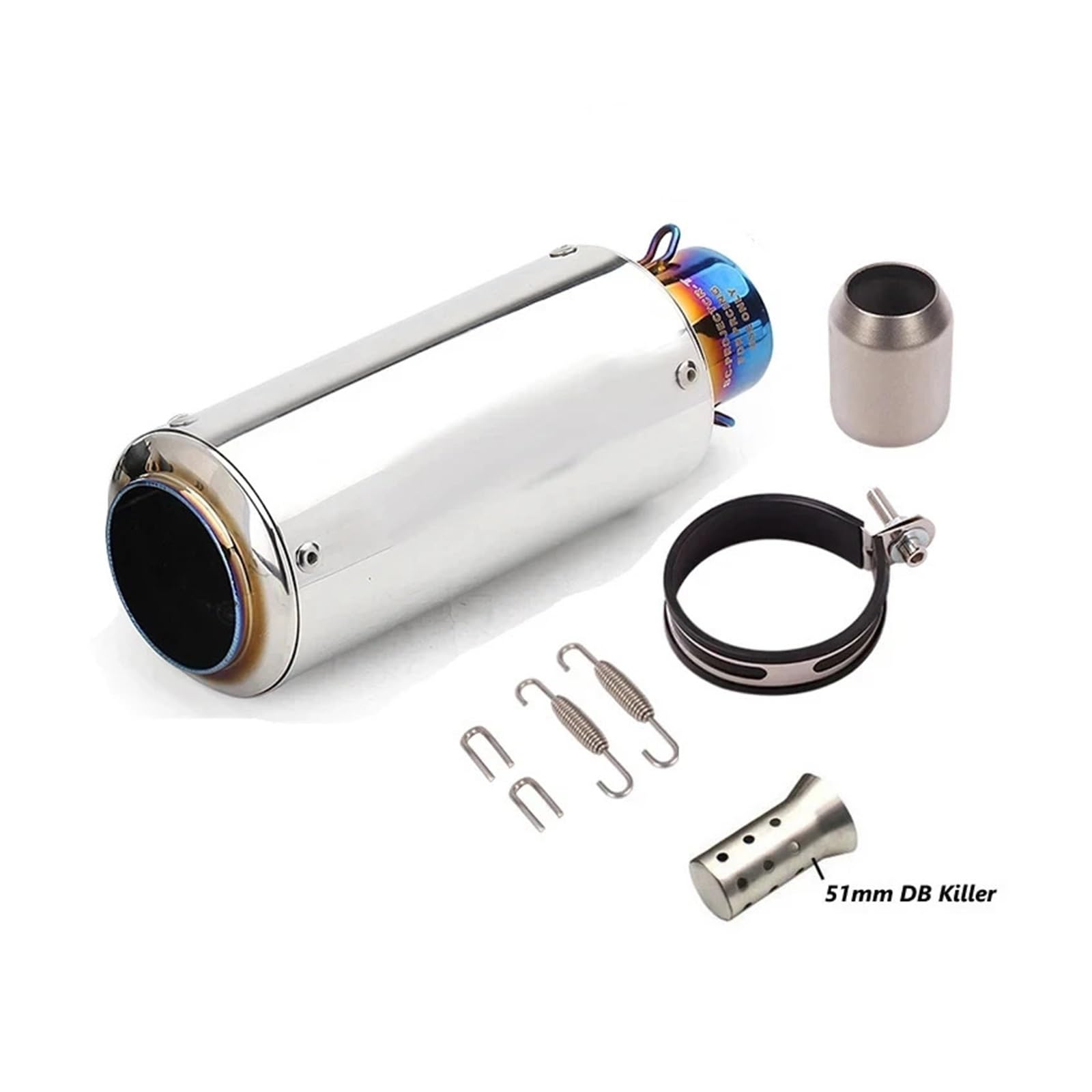 Universal 51mm/60mm Motorradauspuff mit DB-Killer Motorrad-Auspuffrohr Schalldämpfer Kohlefaser GP-Projekt Auspuffrohr(E1 with laser 51mm) von SAPIIKEF