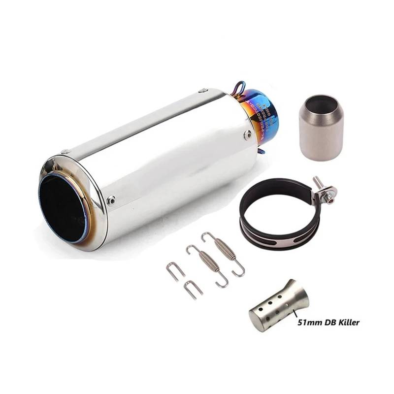 Universal 51mm/60mm Motorradauspuff mit DB-Killer Motorrad-Auspuffrohr Schalldämpfer Kohlefaser GP-Projekt Auspuffrohr(E1 with laser 51mm) von SAPIIKEF
