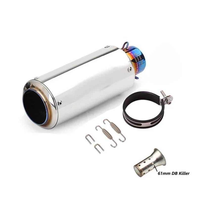 Universal 51mm/60mm Motorradauspuff mit DB-Killer Motorrad-Auspuffrohr Schalldämpfer Kohlefaser GP-Projekt Auspuffrohr(E2 with laser 61mm) von SAPIIKEF