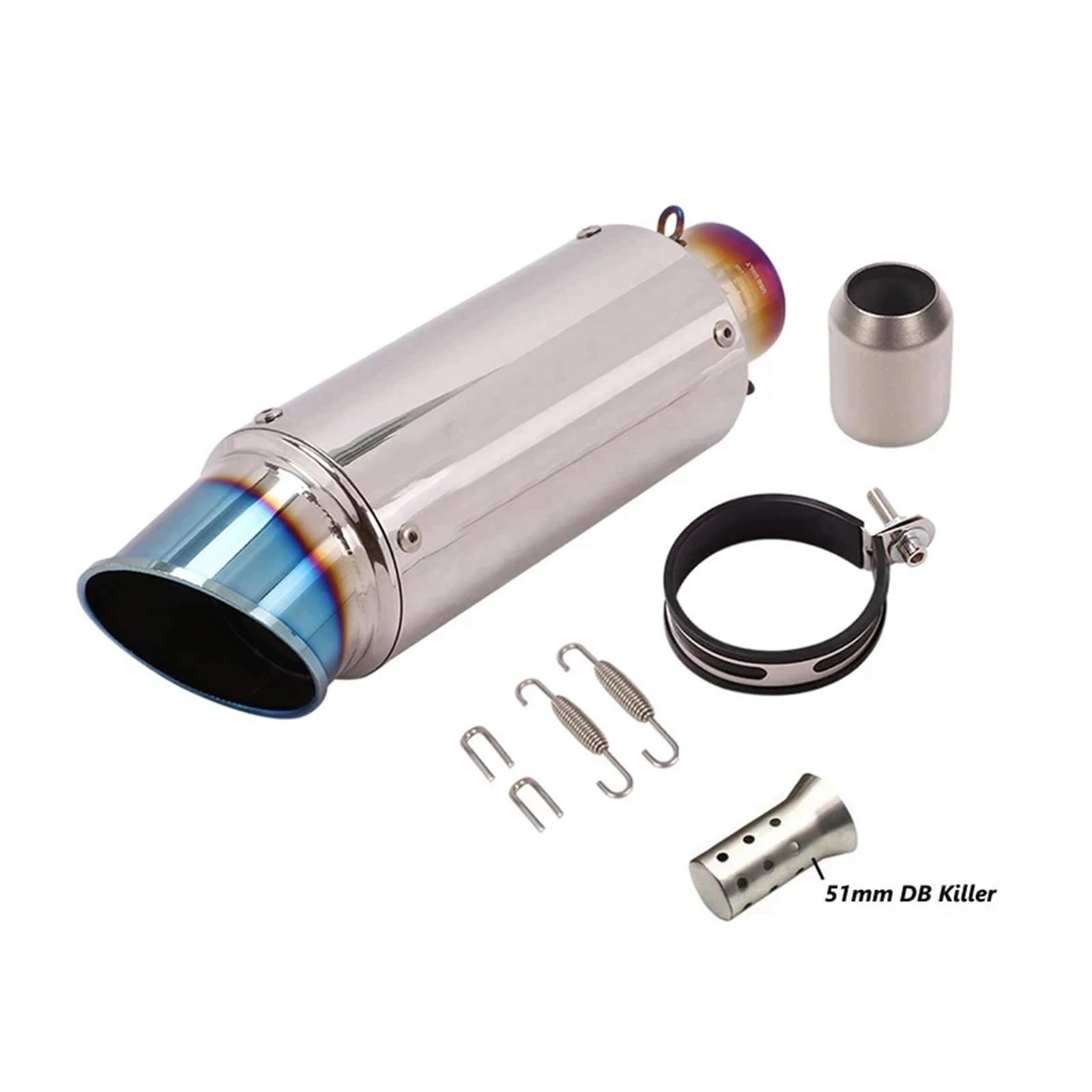 Universal 51mm/60mm Motorradauspuff mit DB-Killer Motorrad-Auspuffrohr Schalldämpfer Kohlefaser GP-Projekt Auspuffrohr(E3 with laser 51mm) von SAPIIKEF