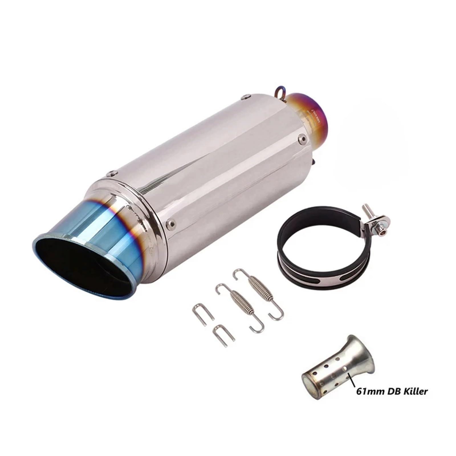Universal 51mm/60mm Motorradauspuff mit DB-Killer Motorrad-Auspuffrohr Schalldämpfer Kohlefaser GP-Projekt Auspuffrohr(E4 with laser 61mm) von SAPIIKEF