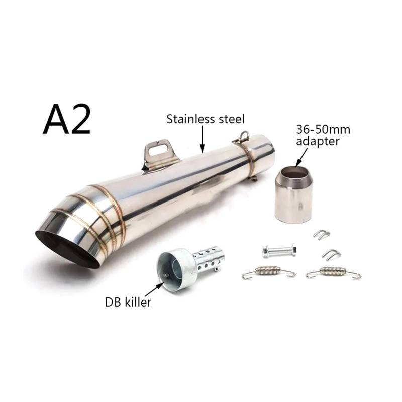 Universal 51mm Motorrad GP Auspuff Schalldämpfer DB Killer for FZ1 R6 R15 ZX6R ZX10 Z900 1000 CBR1000 GSXR1000 mit DB Killer(Type B) von SAPIIKEF