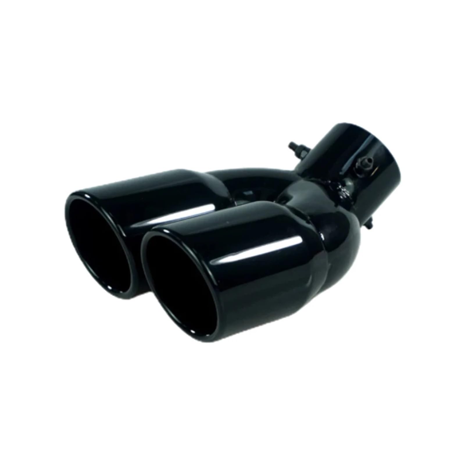 Universal 63mm Auto Einlass Doppel-Zylinder-Hintere Auspuffspitze Endrohr Schalldämpfer Schwarz Titan Outlet Edelstahl Auto Zubehör(Black W) von SAPIIKEF